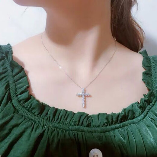 Tokishima platinum pendant men's PT950 platinum moissanite necklace pendant ten platinum cross small single pendant x D-E/pole LC/flawless under the mirror