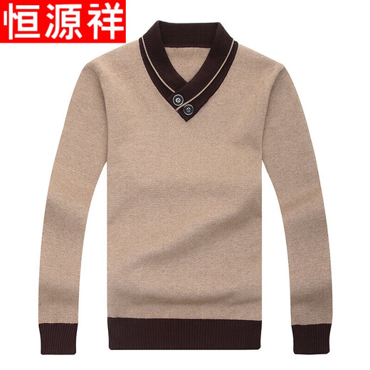 Hengyuanxiang 100% pure wool fleece sweater for men thickened half turtleneck wool fleece sweater for men autumn and winter QFC2009-927 black (not prickly) 175/XL (suitable for weight 140-160)