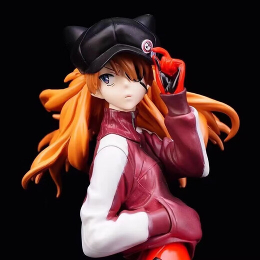 Crown Star Bear Asuka Figure Evangelion Evangelion Eva Asuka Figure Radio2 2D Ornement d'anime modèle Péripheral Cat Hat d'oreille ASUKA [24cm]