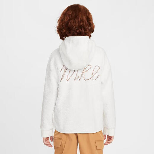 Nike official authentic children's CLUB loop velvet winter new jacket layered sweatshirt jacket HQ4882-133 One size fits all (M)