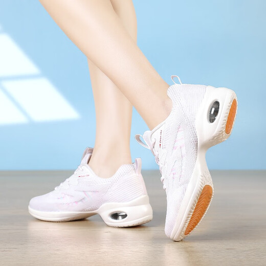 Harromans neue Tanzschuhe für Frauen weicher Sohle fliegendes Netz weiche Rindfleisch Sehne Sohle Tanzschuhe Sailor Jazz Tanzschuhe für Frauen 229 Weiß 38