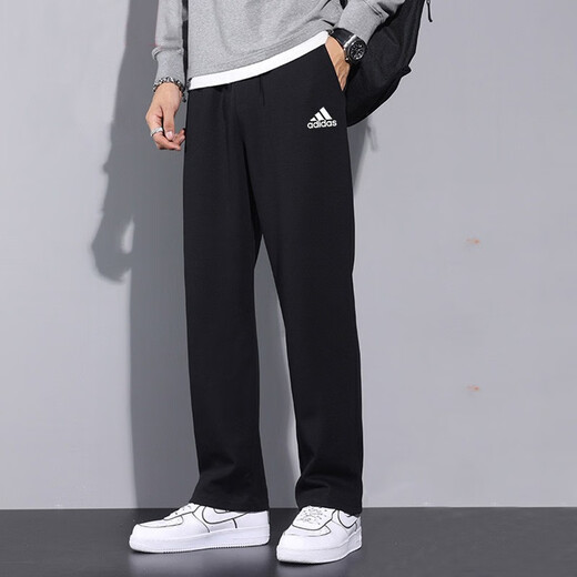 阿迪达斯 （adidas）裤子男裤 2025年夏季男士休闲长裤加绒保暖卫裤跑步运动裤男 GK9273/针织直筒 2XL