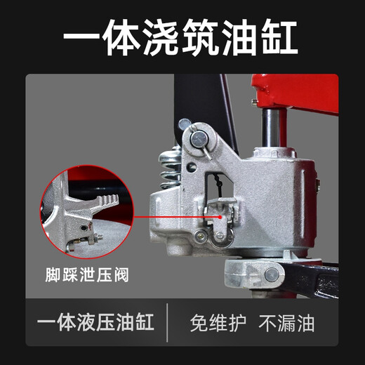 GaodeBao Manual Ground Rinder 2 Tonnen Hydraulische Palettenhandhabung Gabelstapler ECS Außenbreite 680 Gabel Länge 1150 mm Polyurethanrad Zweite Generation High-End-Gewicht