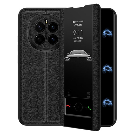 Demany Daymony Honor Magic7 Mobile Case Magic7 Pro Leather Magnetic Flip Cover Protection Case Honor Magic Serie Neue Full-inclusive-Geschäft Advanced Sensor Case Männer und Frauen Model Black (Real Leder Magnetic Flip Cover keine Antwort) + Film Honor Magic7