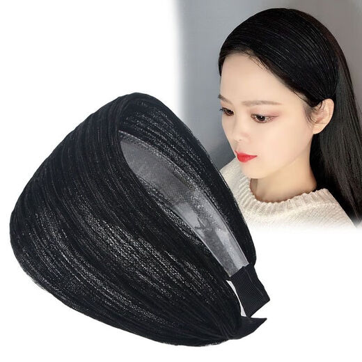 Qindu's headband that covers white hair, versatile for women when going out, toothed, non-slip, wide-brimmed hairpin, ultra-wide headband, internet celebrity hairband, type B, black