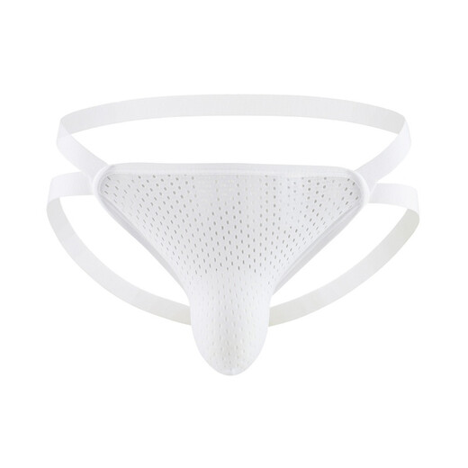 Männer sexy Unterwäsche Herren Tanga Low Taille hohl Doppel-Tit-Netz atmungsaktiv sexy Unterwäsche Schwarz M.