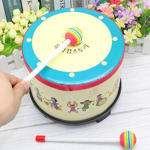Beimuhui infant early education music toy Orff musical instrument percussion drum children's intellectual toy 1-2-3-4 years old Korean version percussion drum (including 2 hammers)
