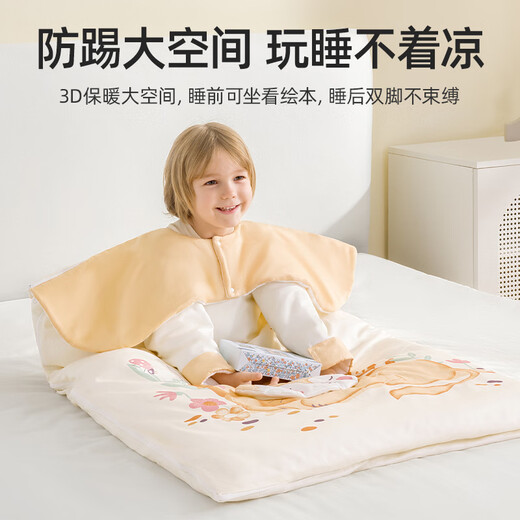 Betis children's anti-kick quilt sleeping bag spring, autumn and winter thickened baby constant temperature all-season quilt 3-6-12 years old quilt spring and autumn thin quilt room temperature 18-28 Wright Little Lion M (120X75CM) suitable for 2-5 years old