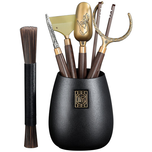 Shangyanfang Tea Ceremony Six Gentlemen Set Tea Clamp Tea Knife Tea Spoon Tea Needle Tea Tray Scrape Cup Fork Pot Keeping Pen Kung Fu Tea Set Accessories