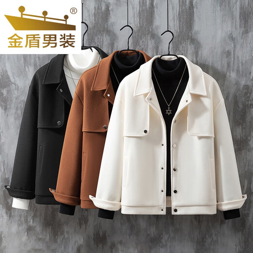Golden Shield British yuppie men's winter suit men's handsome street camel short street woolen jacket coat men's coat 1 piece camel coat L
