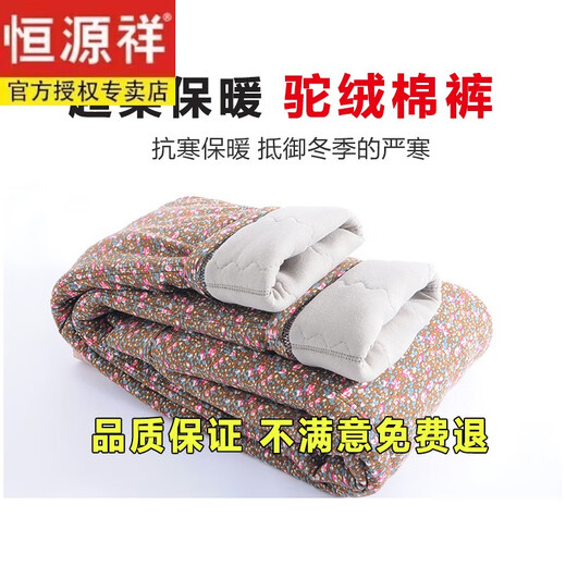 Hengyuanxiang camel velvet cotton trousers for women, large size, middle-aged and elderly women's trousers, thickened velvet, autumn and winter mother's trousers YLY016 (color) 3XL 121 Jin Jin equals 0.5 kg -140 Jin Jin equals 0.5 kg