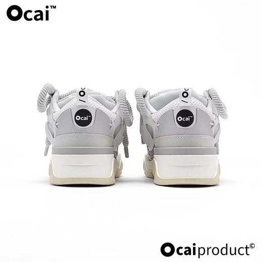 
Ocai RETRO large bread shoes retro dad thick sole couple white shoes national trend sports skateboard shoes men and women retro white 40