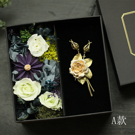 Michael Michaud German light luxury jewelry yellow rose art brooch niche retro jewelry Valentine's Day gift for girlfriend yellow rose brooch