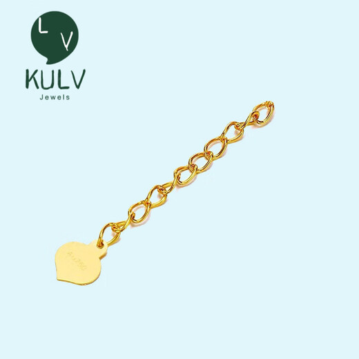 Fat Donglai's same style 18k gold necklace extension chain, adjustable chain tail extension chain, five-flower bracelet necklace, white l gold rose, small size - K yellow 3cm
