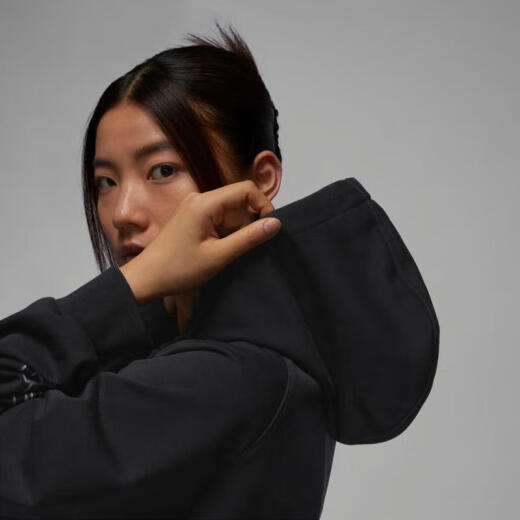 耐克YY胜道体育   JORDAN 女子速干印花针织卫衣连帽衫 FD7374-010 XXS