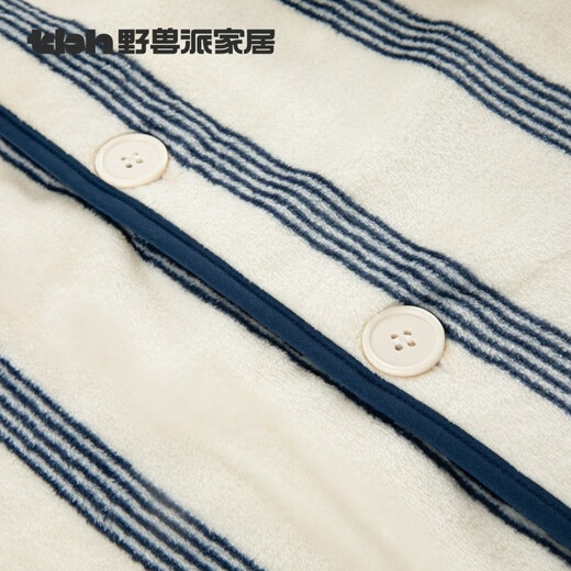 Brutalist Home (tbh) Urban Beast Black Panther Flannel Home Clothes Set Can Be Weared Outside Winter Couple Pajamas Black Panther Flannel Home Clothes Set Dark Blue Stripes XS One Size