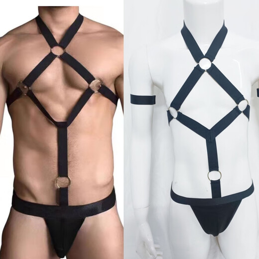 Wen Shiou Hombre Musculoso para Hombres Disfraces de Rendimiento en Discoteca Ropa Interior Tangas Correa anormal Tentación Hombres Solo Hecho para Gay Negro Talla única