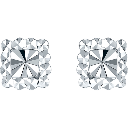 Saturday Fortune PT950 platinum earrings for women, square national flower PT093962, about 1.36g, a pair, birthday gift