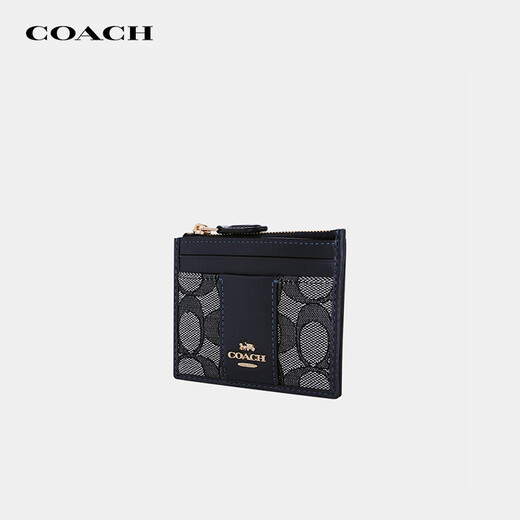 COACH蔻驰女士卡包经典老花多卡位卡夹织物配皮证件包轻奢风礼物女 CU988 IMX1X