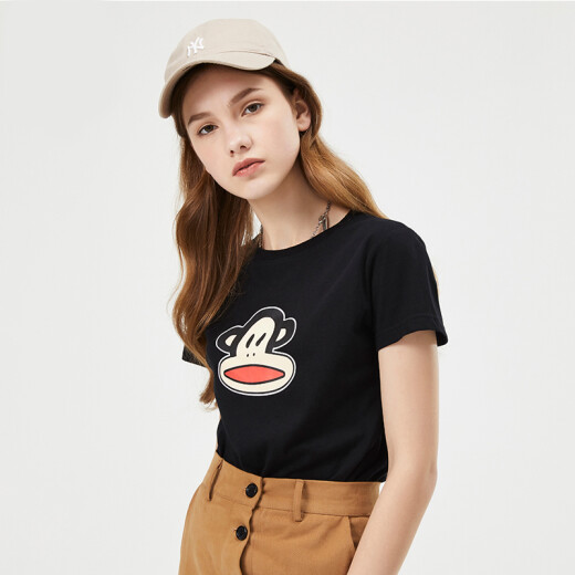 PaulFrank/Big Mouth Monkey T-shirt women's short-sleeved 2020 summer new ins trendy Hong Kong style loose half-sleeved top PFCTE192294W white L