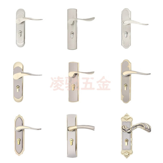 
XMSJCUXIANG Door Lock Indoor Bedroom Simple Door Lock General-purpose Home Hardware Three-piece Solid Wood Set Door 9906+3 Hinge + Door Suction 35-50mm Universal Type With Key