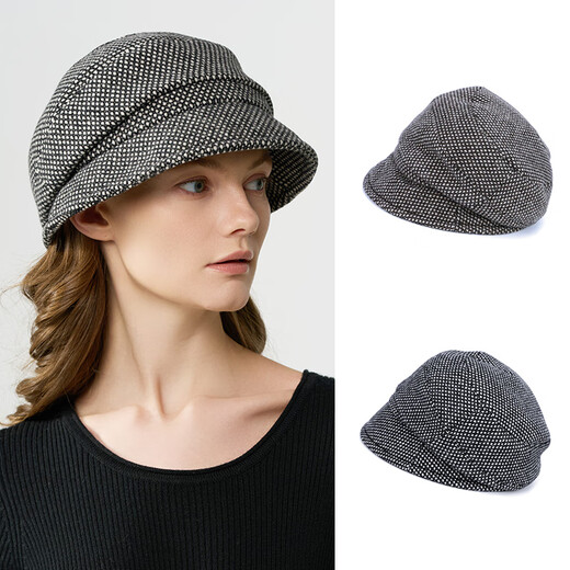 Maria Gucci (MARJA KURKI) warm wool hat for women to give to relatives and friends in winter, simple beret, fashionable casual hat, dark gray