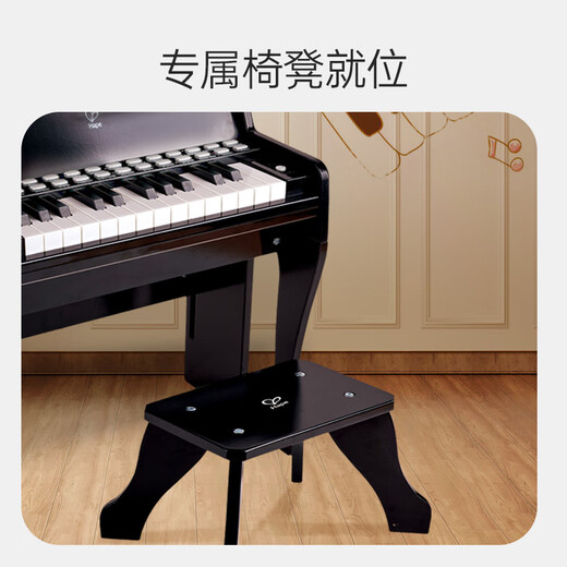 Hape(德国)早教电钢琴玩具儿童乐器初学者入门灯光教学钢琴黑色E0629