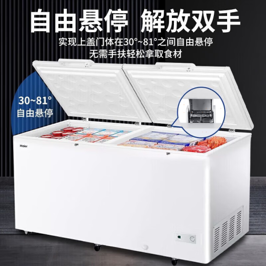 海尔haier冰柜508升519/829L商用家用大容量深冷速冻卧式海鲜超低温冷冻柜大型水果保鲜柜市场超市冷柜 508GHPZ深冷速冻508L 508L