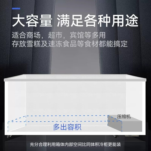 穗凌（SUILING）  穗凌冰柜展示柜卧式商用果蔬保鲜柜小型家用冰柜冷藏饮料绿豆沙柜速冻饺子雪糕冷冻 WD4-568 1695*665*805