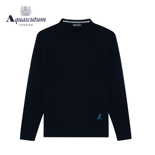 AQUASCUTUM/雅格狮丹冬季新款女士保暖纯山羊绒休闲针织衫Q4867W0041 深蓝39 M