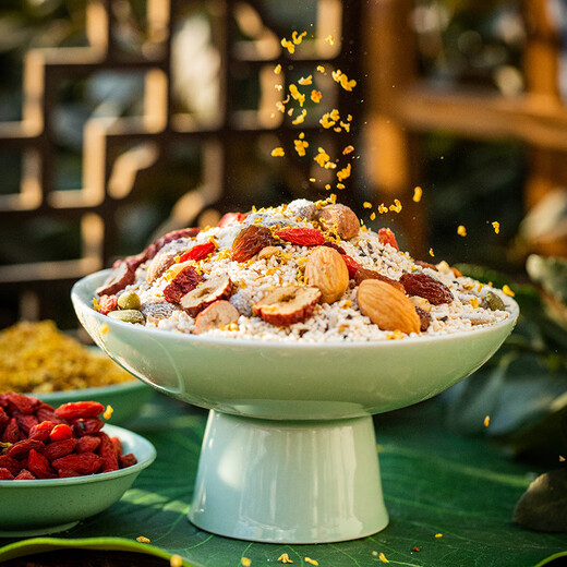 Pingwei lotus root powder soup, chia seeds, osmanthus, nut, fruit and lotus root powder soup, meal replacement satiety lotus root porridge, 2 cans of nut, fruit and lotus root powder soup (cup and spoon included)