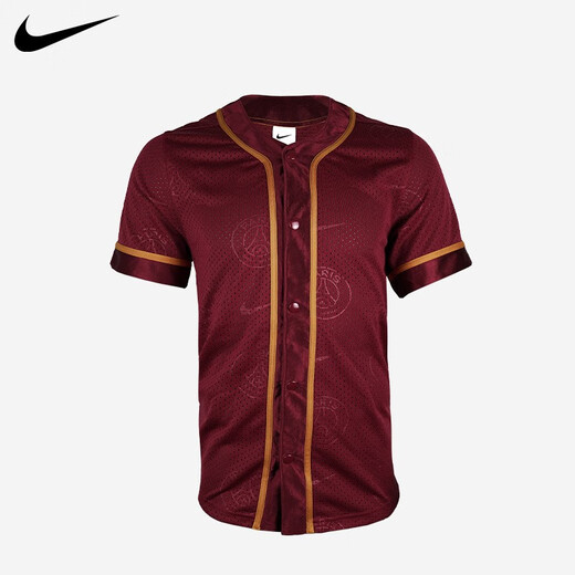 耐克（Nike）巴黎圣日耳曼休闲潮款棒球开衫短袖DZ3283-677 红金色#DZ3283-677 M