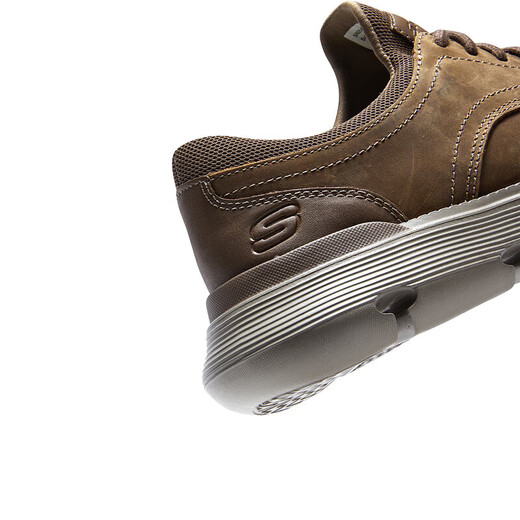 SKECHERS Men's Business Leather Shoes Autumn Casual Shoes Commuting Soft Sole Versatile Derby Shoes Work Shoes 204702