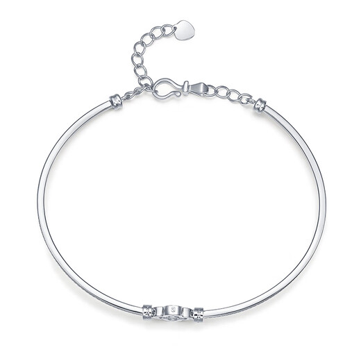 Liuguifu Jewelry four-leaf clover platinum bracelet for women, simple and fashionable pt950 bracelet birthday gift, inner diameter 55mm, about 2.5cm extension chain 5.10g