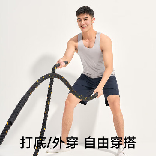松山棉店商场同款男士背心120支超细莫代尔简约无痕汗衫打底衫白色L