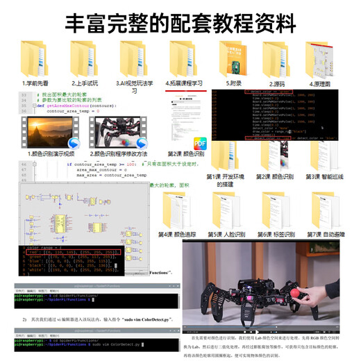 Fantasy Raspberry Pi 5 / 4b HEXAPOD SPIDER BIONIC ROBOT SPIDERPI Intelligent Intelligent AI Reconnaissance Visual Robot OpenCV Reconnaissance visuelle Introduction (sans vision) Raspberry PI 4B / 4G