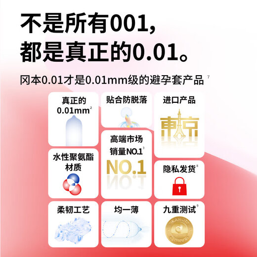 Okamoto (OKAMOTO) ultra-thin condoms 001 super lubricated 6 pieces adult sex family planning supplies for men and women 0.01mm condom sets