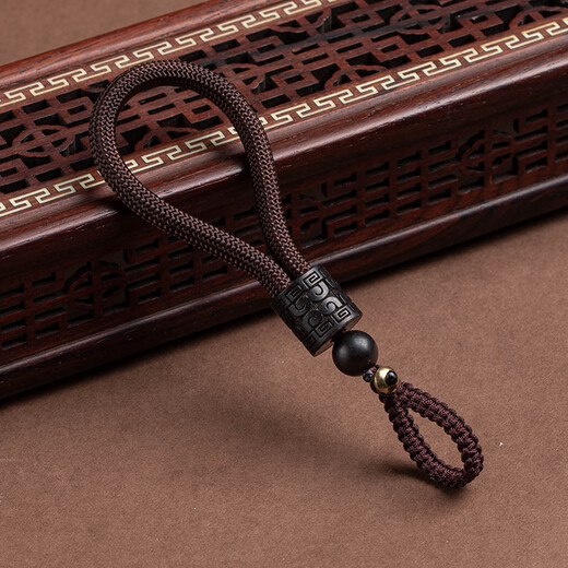 Leledi hechos a mano llavero decorativo de llavero decorativo para hombres y mujeres, estilo de patrón corto marrón marrón