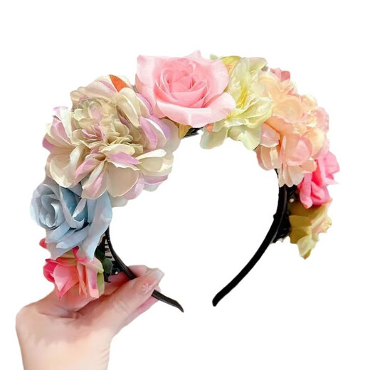 Beautifully made children's imitation hairpin Hanfu garland hair accessories girl flower headband ethnic style little girl hairpin headband fairy garland 1 hairpin flower headband (random color)