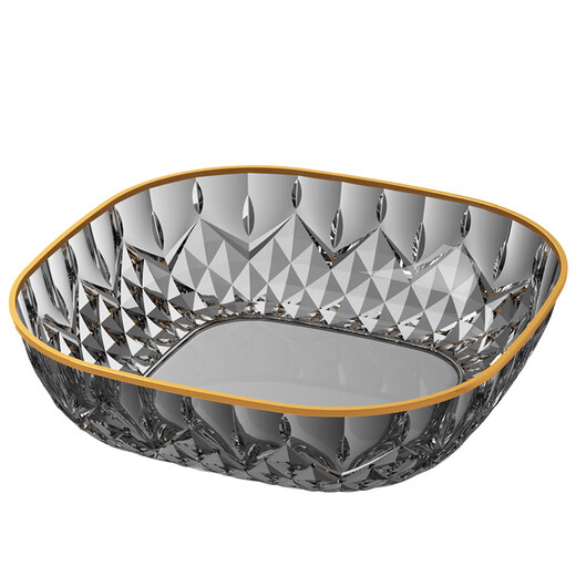 Porphyry Oak Modern Light Luxury Fruit Plate Living Room Home High-end Coffee Table Snack Candy Nut Plate High-end Dried Fruit Display Plate Transparent Platinum Edge 2 Pack Food Grade Material