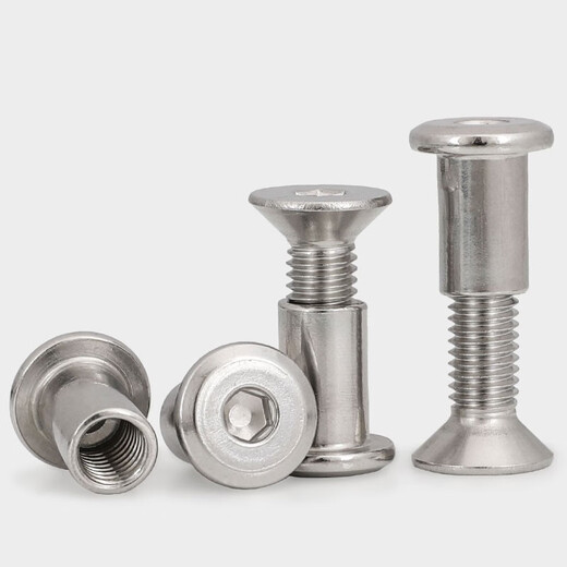 Weiwang 304 stainless steel mother-in-law rivets locking screws countersunk head hexagonal bolts plywood fixed furniture connection screws M6*10 (5 sets)