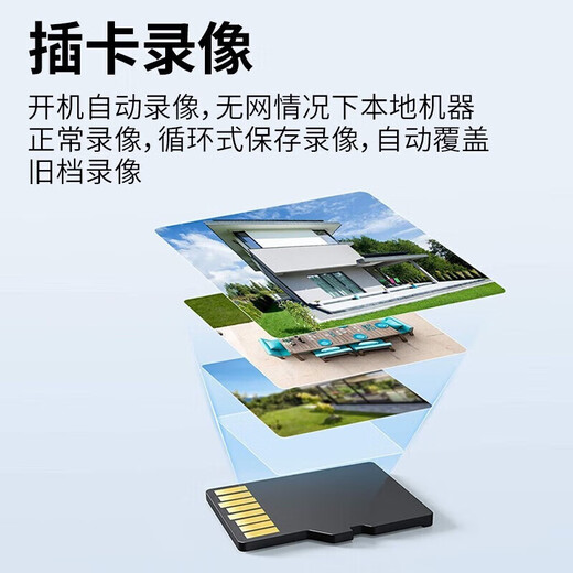 统耀智能AI家用监控摄像头双向视频通话室内看护手机远程可对话无线高清360度全景无死角带夜视监控器 【WiFi顶配版】AI语音唤醒+双向视频+一键通话 30天循环覆盖录像卡