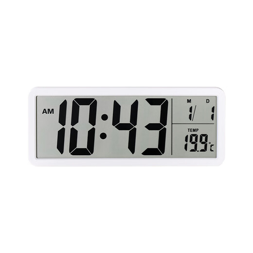 Hense Electronic Clock LCD Large Screen Desktop Clock Placement Large Digital Table Clock Temperature Wall Clock HD106 White