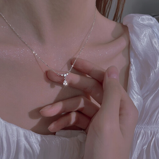 MZMZ platinum necklace women's pt950 platinum clavicle chain new Valentine's Day birthday gift for girlfriend and wife, noble model-water drop temperament necklace