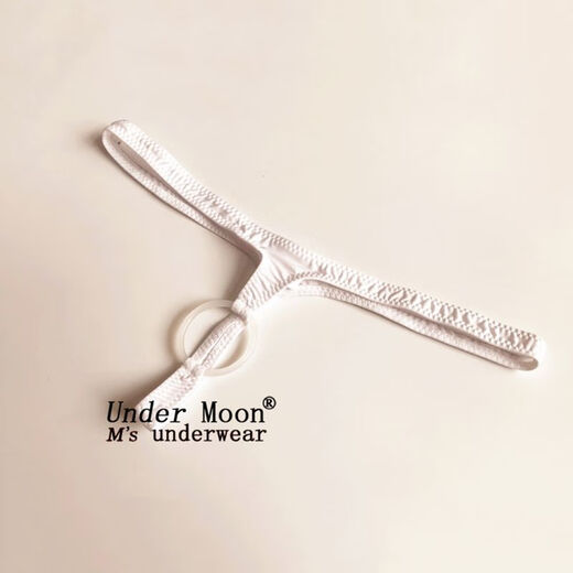 Baocheng unobstructed low-waist sexy men's thong silicone ring hollow sexy men's underwear elastic tight temptation T-pants black M2 points 0-2 points 2 feet