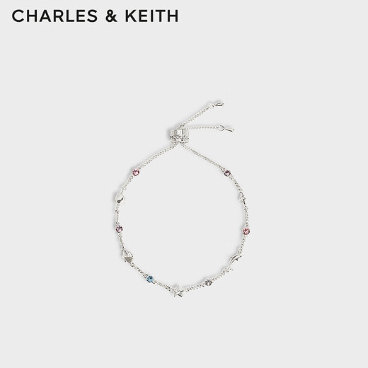 CHARLES&KEITH blue secret design adjustable bracelet for birthday gift CK5-12120398 Silver 24.9cm 1 piece