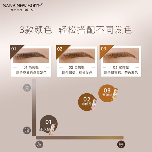 Shanani Meng Soft Two-Purpose Three-dimensional Color-holding Eyebrow Pencil 01 Tea Gray Brown