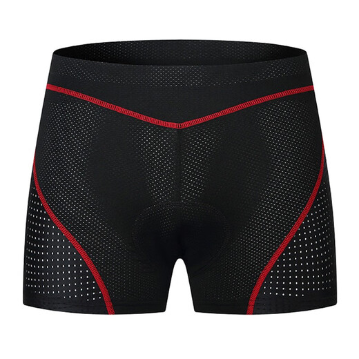 WOSAWE road cycling briefs for men and women, silicone shock-absorbing cushions, breathable and quick-drying mountain bike shorts, black and red high-end style - epoxy 5D silicone pad L (suitable for 70-80 kg)