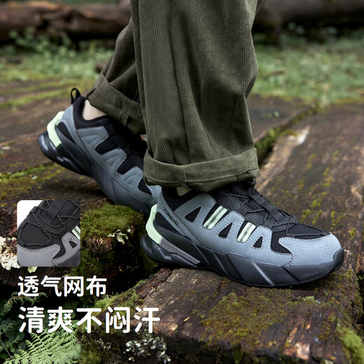 Pathfinder (TOREAD) flagship children's sports shoes for men and women, medium and large children's shoes, autumn and winter anti-slip button running shoes, medium gray black 36