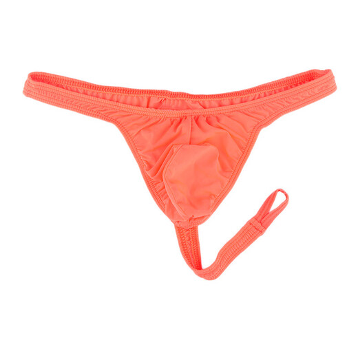 Confidential delivery men's sexy underwear thong three-point nightclub sexy temptation large open orange sexy underwear thong men's ultra-thin ice silk see-through ring U convex sexy T pants one size